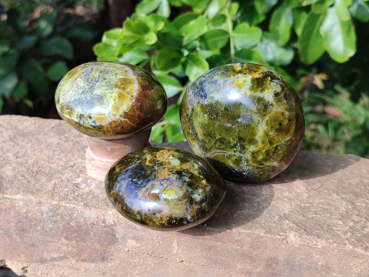 Polished Green Opal Palm Stones x 6 From Madagascar - Toprock Gemstones and Minerals 