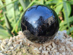 Polished Black Tourmaline Spheres x 2 From Madagascar - Toprock Gemstones and Minerals 