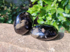 Polished Black Tourmaline Palm Stones x 6 From Madagascar - Toprock Gemstones and Minerals 
