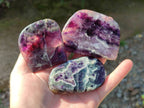 Polished Watermelon Fluorite Free Forms x 12 From Uis, Namibia - Toprock Gemstones and Minerals 