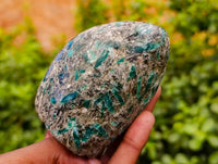Polished Emerald Mica In Matrix Standing Free Forms x 2 From Mutoko, Zimbabwe - Toprock Gemstones and Minerals 