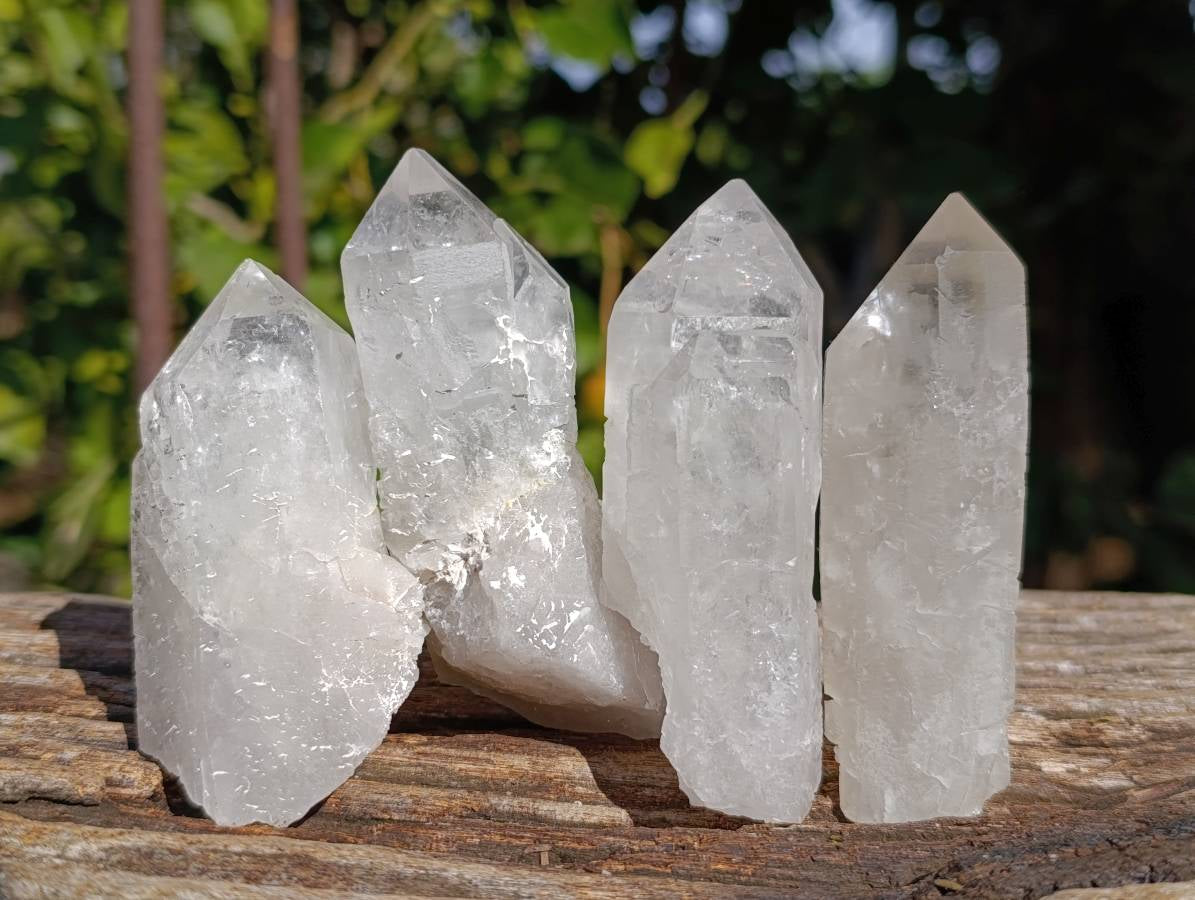 Natural Etched Quartz Crystals x 12 From Mpika, Zambia - Toprock Gemstones and Minerals 