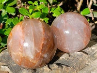 Polished Red Hematoid Quartz Spheres x 3 From Ambatondrazaka, Madagascar - Toprock Gemstones and Minerals 