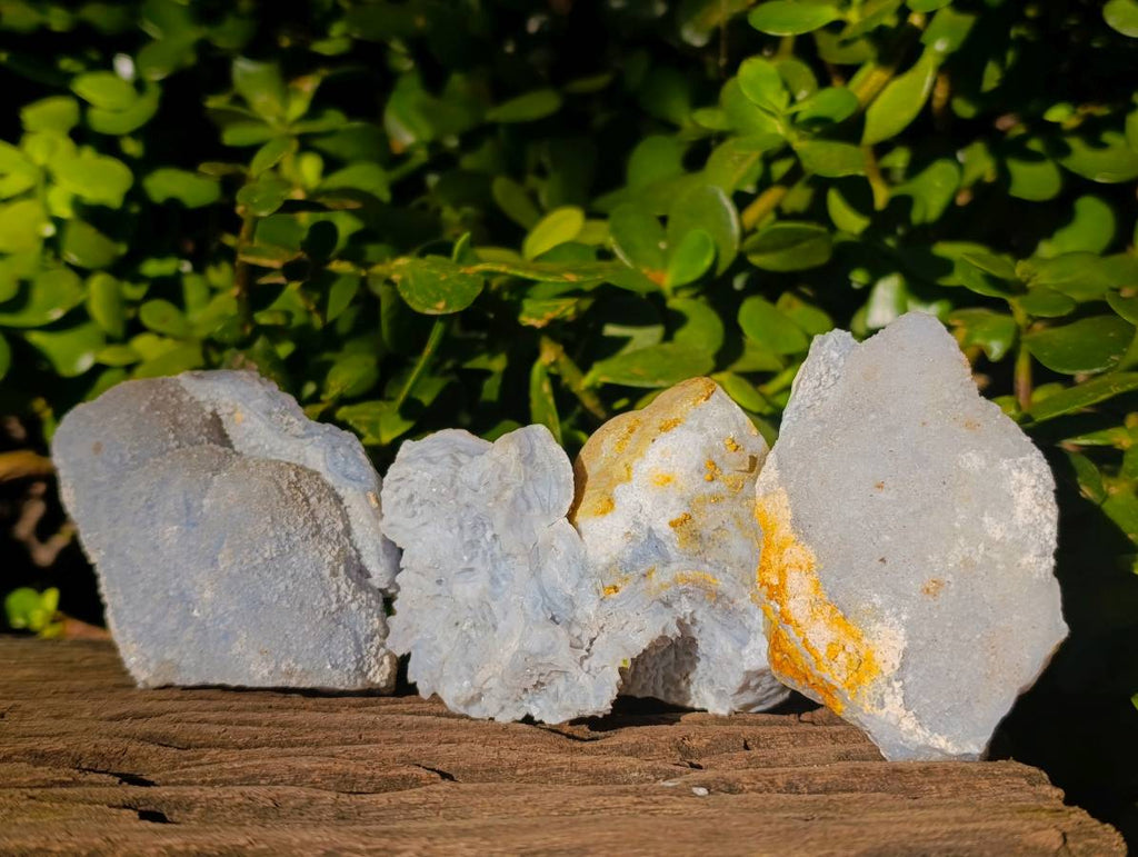 Natural Etched Blue Chalcedony Specimens x 12 From Nsanje, Malawi - Toprock Gemstones and Minerals 