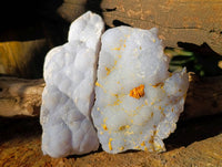 Natural Etched Blue Chalcedony Specimens x 12 From Nsanje, Malawi