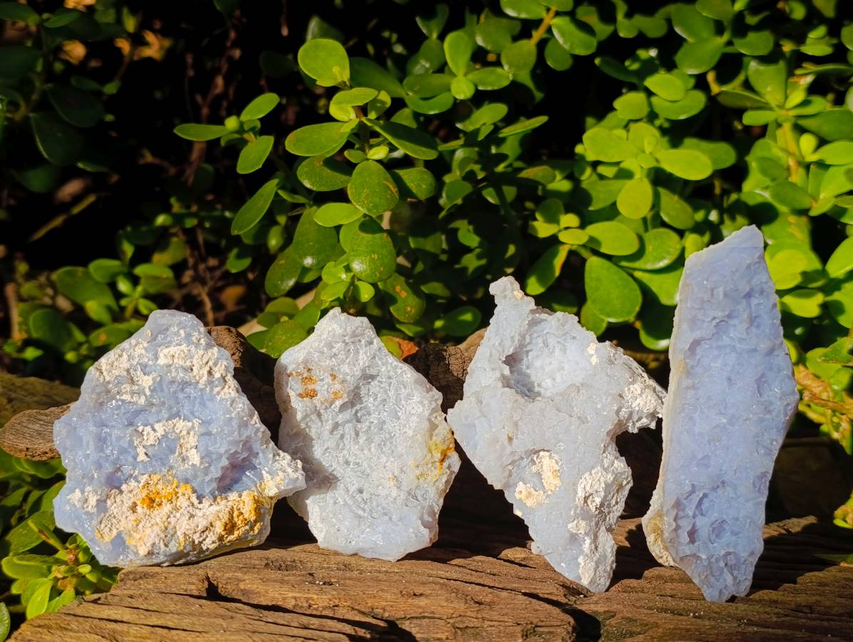 Natural Etched Blue Chalcedony Specimens x 12 From Nsanje, Malawi - Toprock Gemstones and Minerals 