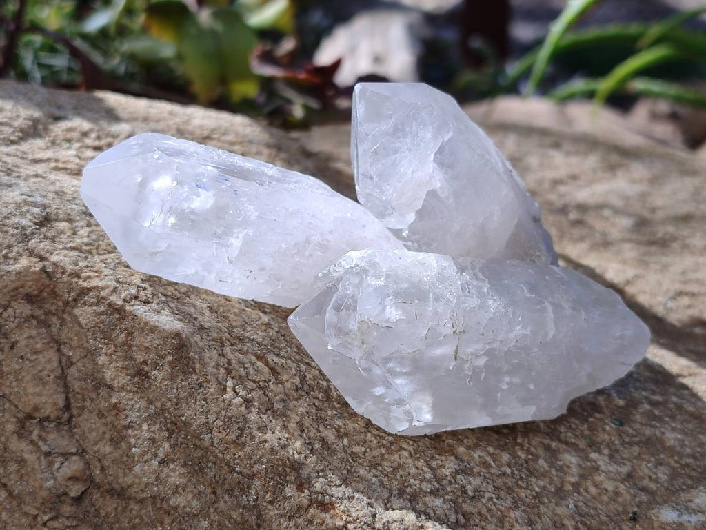 Natural Etched Quartz Crystals and Clusters x 12 From Mpika, Zambia - Toprock Gemstones and Minerals 