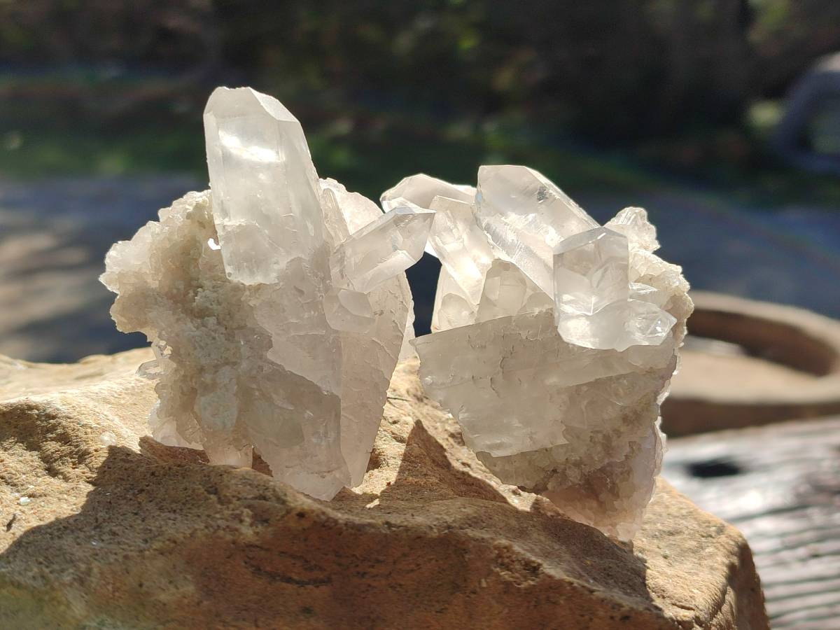 Natural Etched Quartz Crystals and Clusters x 12 From Mpika, Zambia - Toprock Gemstones and Minerals 