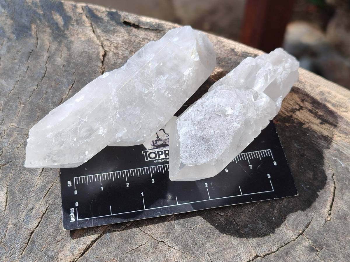 Natural Etched Quartz Crystals and Clusters x 12 From Mpika, Zambia - Toprock Gemstones and Minerals 