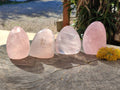 Polished Gemmy Star Rose Quartz Standing Free Forms x 4 Ambatondrazaka, Madagascar - Toprock Gemstones and Minerals 