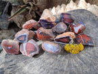 Polished On One Side Red Sashe River Agate Nodules x 12 From Zimbabwe - Toprock Gemstones and Minerals 