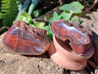 Polished On One Side Red Sashe River Agate Nodules x 12 From Zimbabwe - Toprock Gemstones and Minerals 
