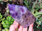 Polished Chevron Amethyst Points x 4 From Zambia - Toprock Gemstones and Minerals 