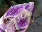 Polished Chevron Amethyst Points x 4 From Zambia - Toprock Gemstones and Minerals 