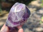 Polished Chevron Amethyst Points x 2 from Ankazobe, Madagascar - Toprock Gemstones and Minerals 