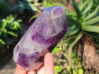 Polished Chevron Amethyst Points x 2 from Ankazobe, Madagascar - Toprock Gemstones and Minerals 
