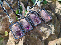 Hand Made Amethyst Pendants Set in Resin - Sold Per Item - From Southern Africa - Toprock Gemstones and Minerals 