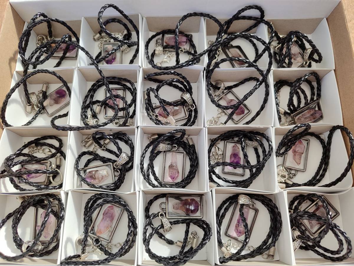 Hand Made Amethyst Pendants Set in Resin - Sold Per Item - From Southern Africa - Toprock Gemstones and Minerals 