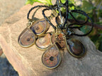 Hand Made Opalized Ammonite Pendants Set in Resin - Sold Per Item - From Southern Africa - Toprock Gemstones and Minerals 