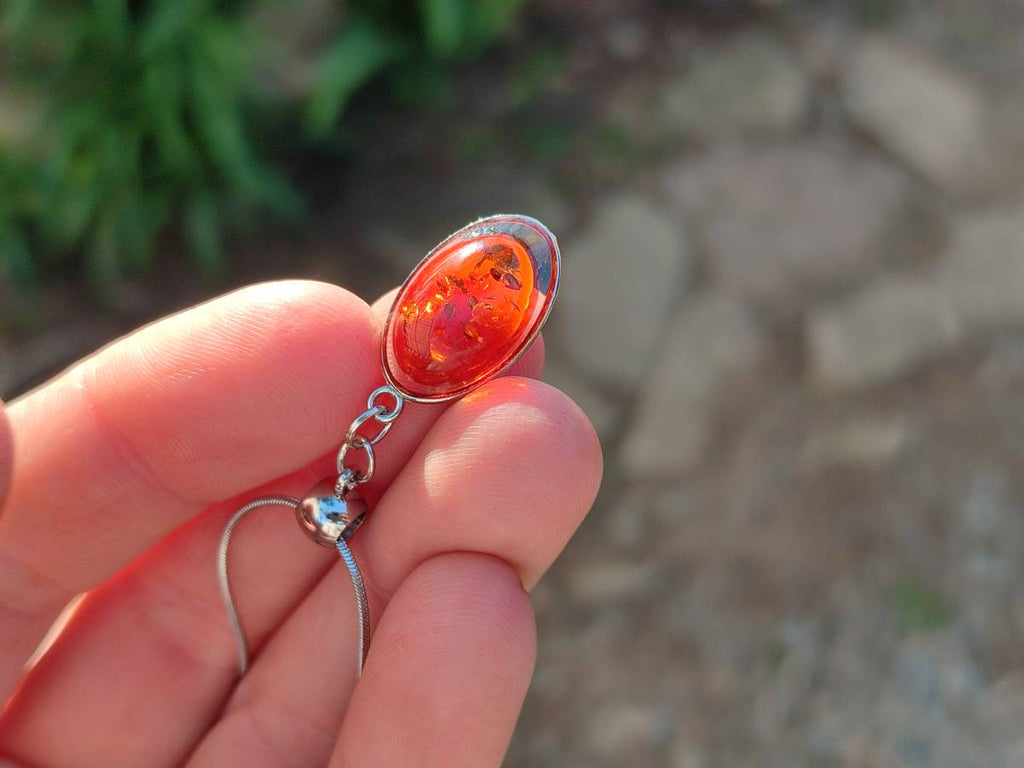Hand Made Baltic Amber Pendants Set With Resin In Sterling Silver - Sold Per Item - From Southern Africa - Toprock Gemstones and Minerals 