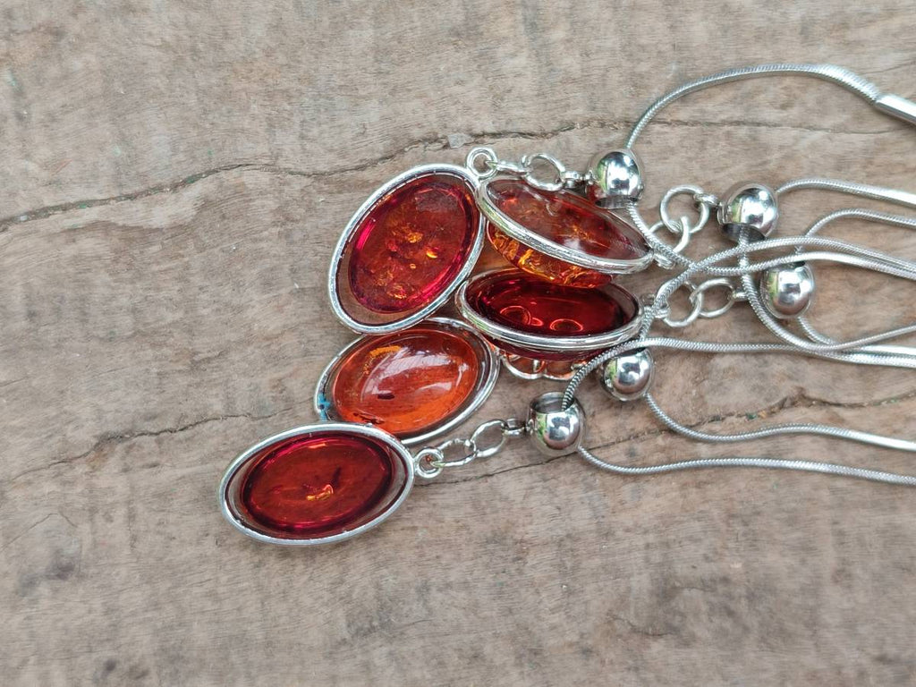 Hand Made Baltic Amber Pendants Set With Resin In Sterling Silver - Sold Per Item - From Southern Africa - Toprock Gemstones and Minerals 