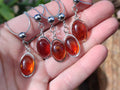 Hand Made Baltic Amber Pendants Set With Resin In Sterling Silver - Sold Per Item - From Southern Africa - Toprock Gemstones and Minerals 