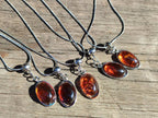 Hand Made Baltic Amber Pendants Set With Resin In Sterling Silver - Sold Per Item - From Southern Africa - Toprock Gemstones and Minerals 