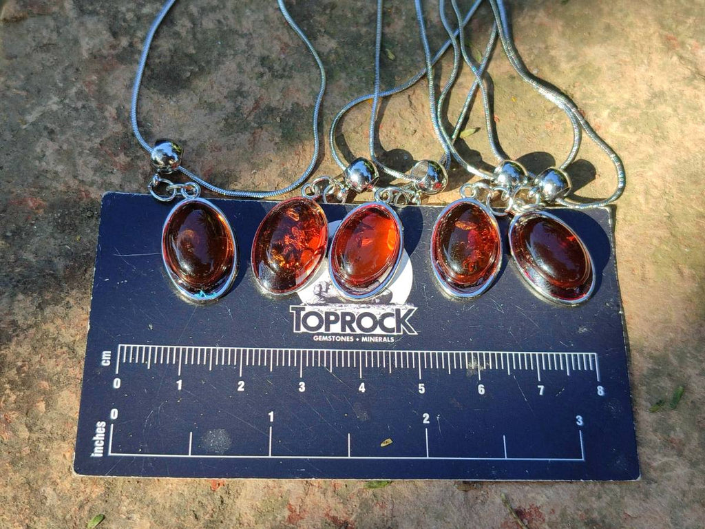 Hand Made Baltic Amber Pendants Set With Resin In Sterling Silver - Sold Per Item - From Southern Africa - Toprock Gemstones and Minerals 