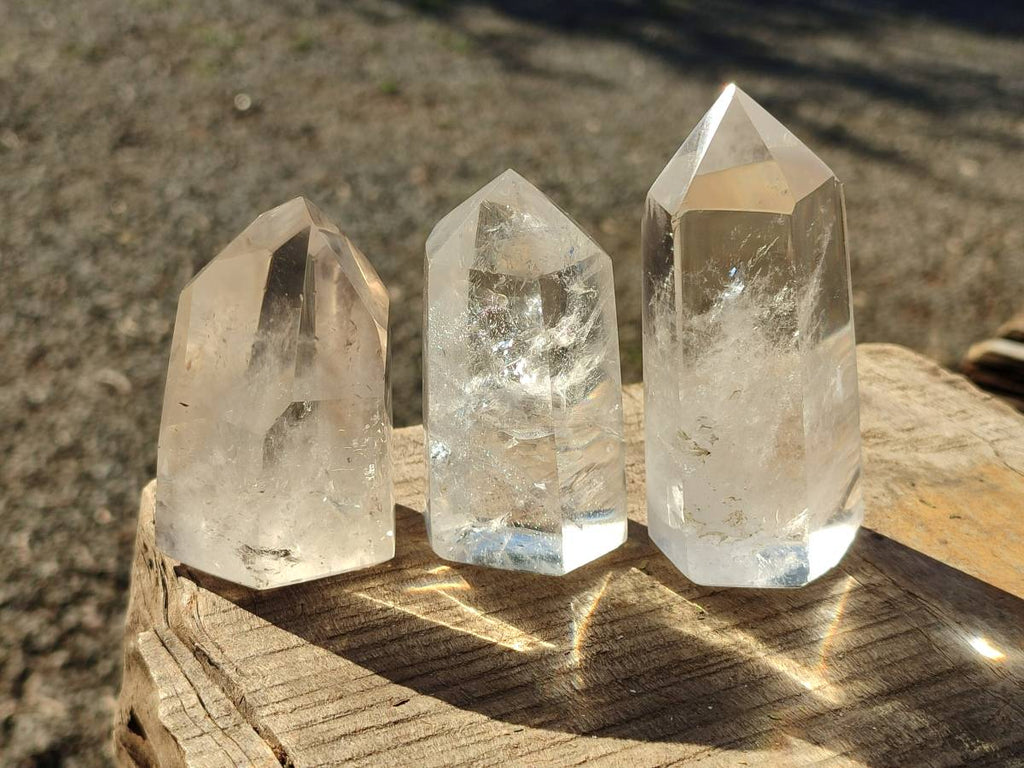 Polished Clear Quartz Crystals x 6 From Madagascar - Toprock Gemstones and Minerals 