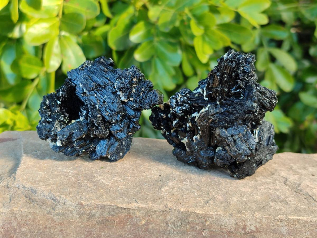 Natural Schorl Black Tourmaline Specimens x 6 From Erongo, Namibia - Toprock Gemstones and Minerals 
