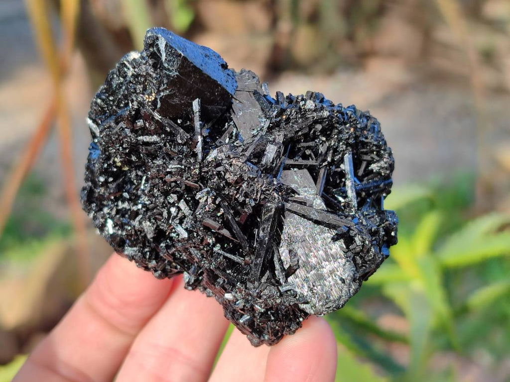 Natural Schorl Black Tourmaline Specimens x 6 From Erongo, Namibia - Toprock Gemstones and Minerals 