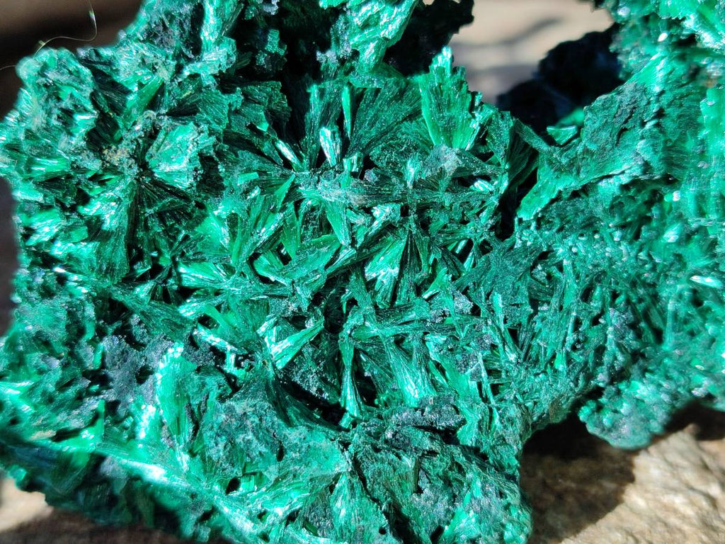 Natural Silky Malachite Specimens x 2 From Kasompe, Congo - Toprock Gemstones and Minerals 