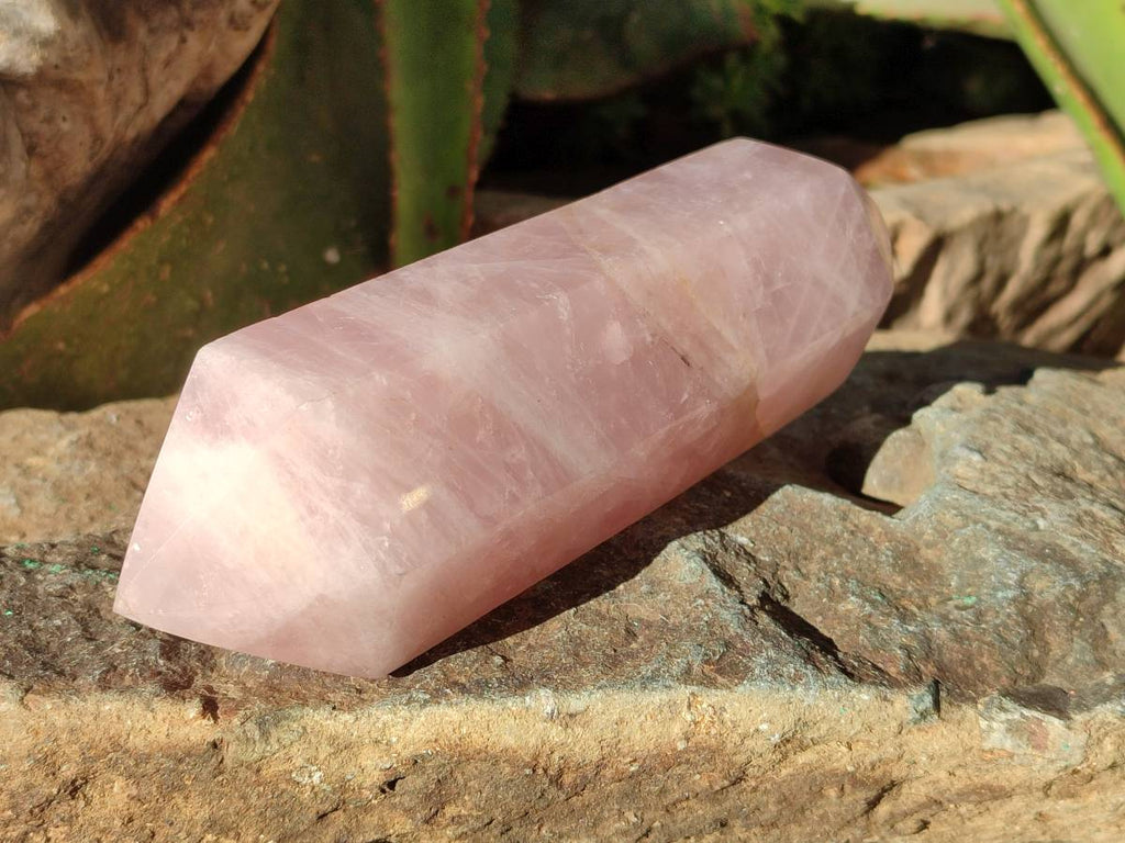 Polished Double Terminated Rose Quartz Points x 2 Ambatondrazaka, Madagascar - Toprock Gemstones and Minerals 