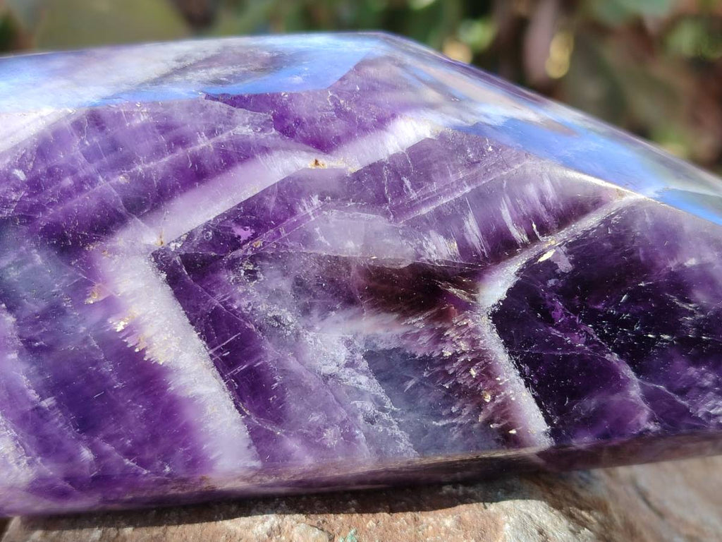 Polished Chevron Amethyst Points x 3 from Ankazobe, Madagascar - Toprock Gemstones and Minerals 