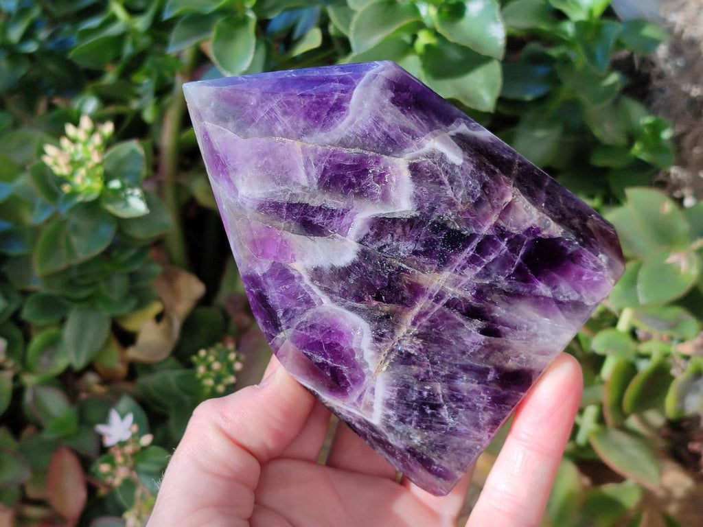 Polished Chevron Amethyst Points x 3 from Ankazobe, Madagascar - Toprock Gemstones and Minerals 