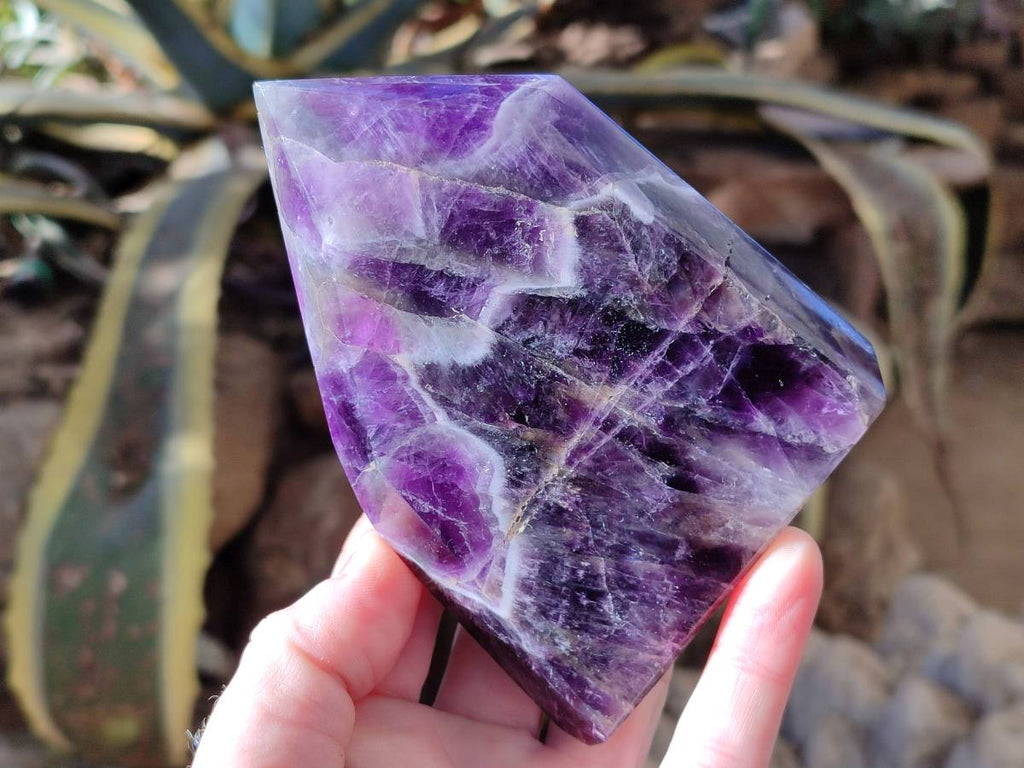 Polished Chevron Amethyst Points x 3 from Ankazobe, Madagascar - Toprock Gemstones and Minerals 