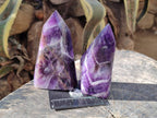 Polished Chevron Amethyst Points x 3 from Ankazobe, Madagascar - Toprock Gemstones and Minerals 