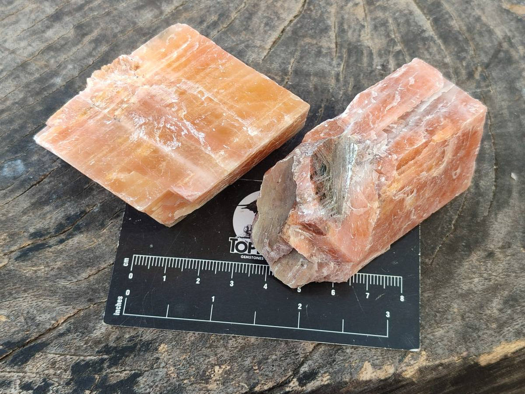 Natural Sunset Orange Calcite Specimens x 12 From Spitzkop, Namibia - Toprock Gemstones and Minerals 