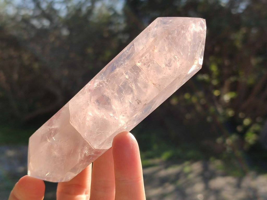 Polished Double Terminated Rose Quartz Points x 6 Madagascar - Toprock Gemstones and Minerals 