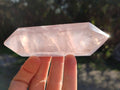 Polished Double Terminated Rose Quartz Points x 6 Madagascar - Toprock Gemstones and Minerals 