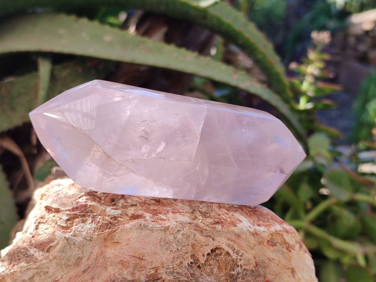 Polished Double Terminated Rose Quartz Points x 6 Madagascar - Toprock Gemstones and Minerals 