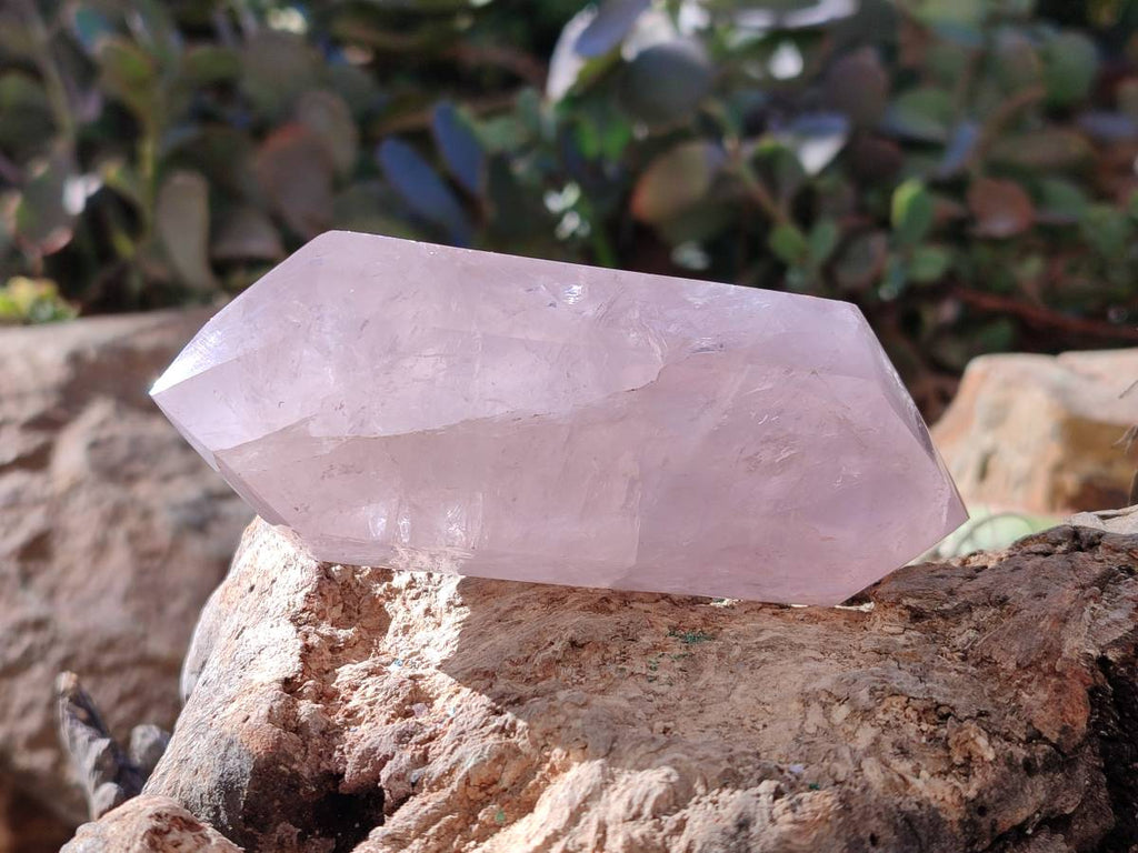 Polished Double Terminated Rose Quartz Points x 6 Madagascar - Toprock Gemstones and Minerals 