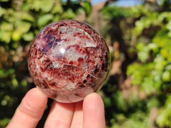Polished Garnet Spheres x 3 From Mahajanga, Madagascar