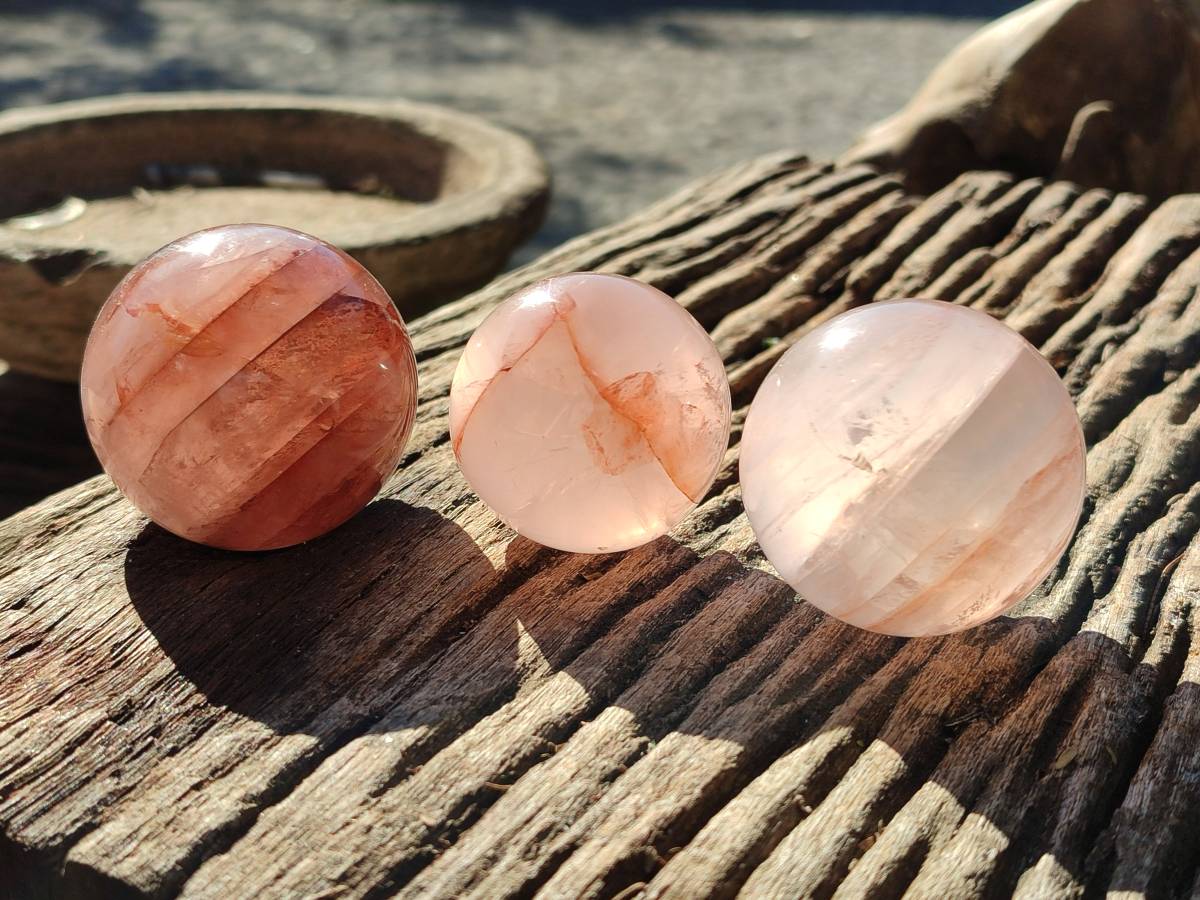 Polished Red Hematoid Quartz Spheres x 6 From Ambatondrazaka, Madagascar - Toprock Gemstones and Minerals 
