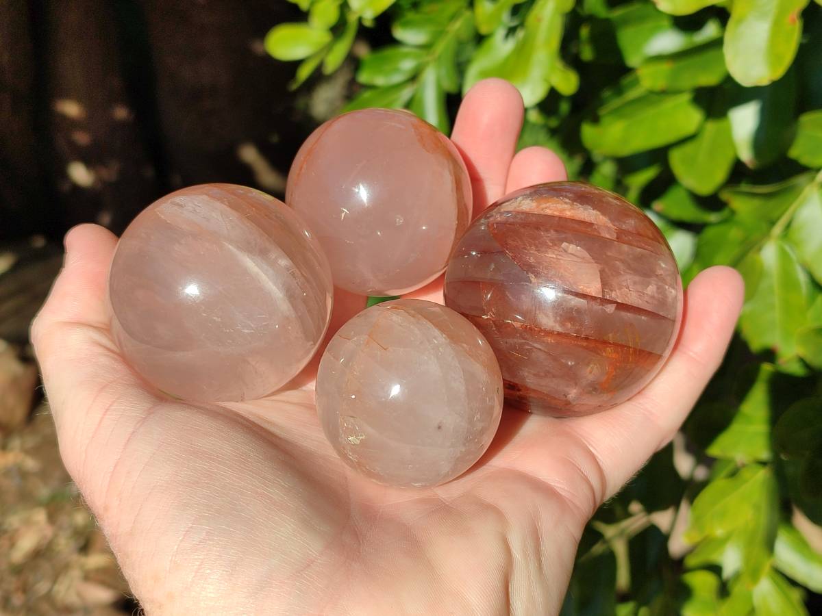 Polished Red Hematoid Quartz Spheres x 6 From Ambatondrazaka, Madagascar - Toprock Gemstones and Minerals 