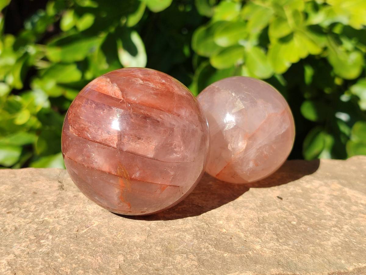 Polished Red Hematoid Quartz Spheres x 6 From Ambatondrazaka, Madagascar - Toprock Gemstones and Minerals 