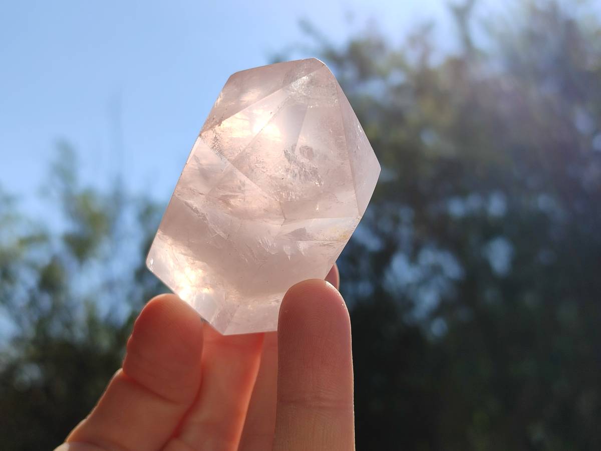 Polished Double Terminated Rose Quartz Points x 12 Madagascar - Toprock Gemstones and Minerals 