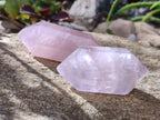 Polished Double Terminated Rose Quartz Points x 12 Madagascar - Toprock Gemstones and Minerals 