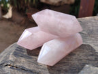 Polished Double Terminated Rose Quartz Points x 12 Madagascar - Toprock Gemstones and Minerals 