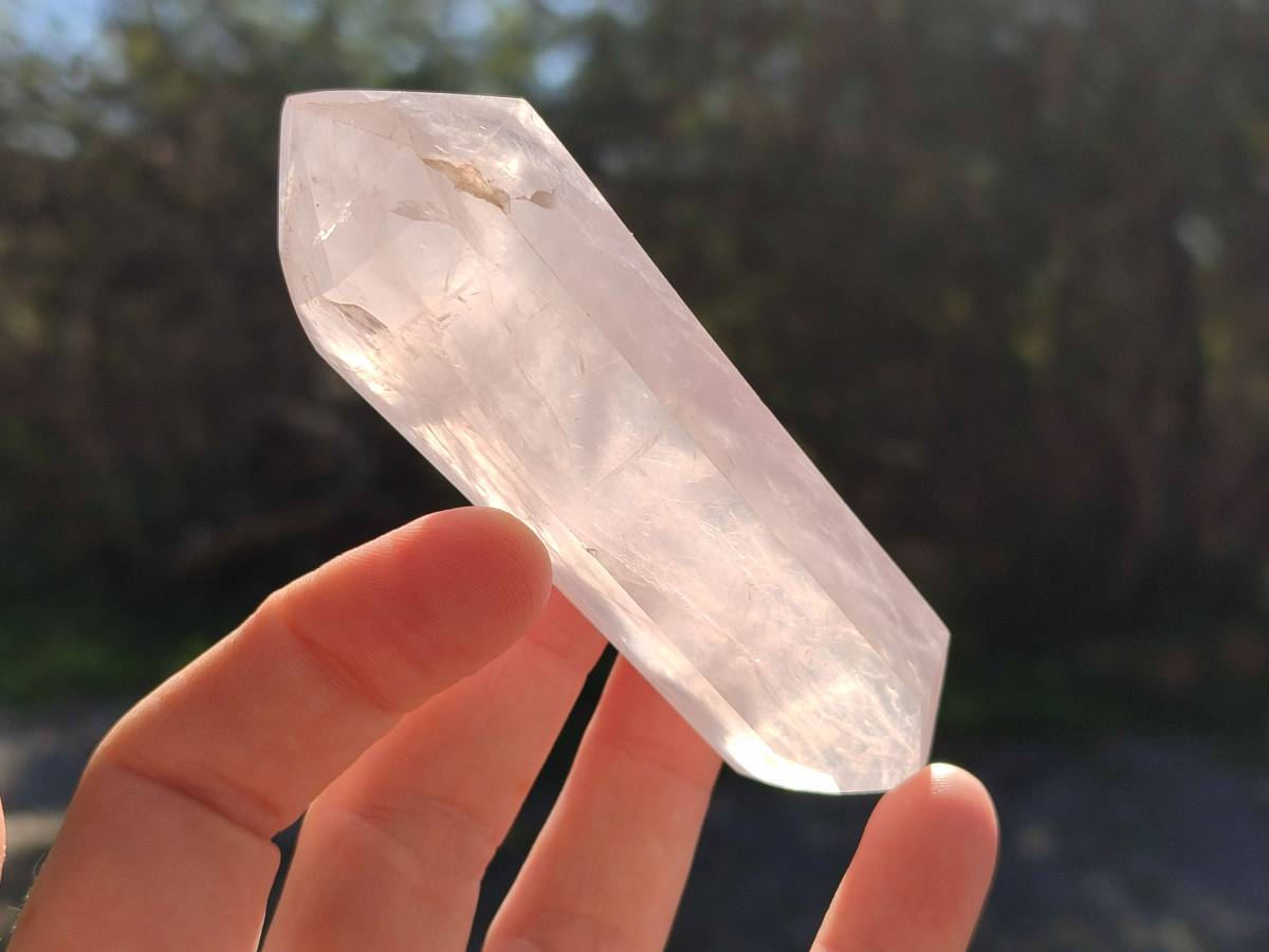 Polished Double Terminated Rose Quartz Points x 12 Madagascar - Toprock Gemstones and Minerals 